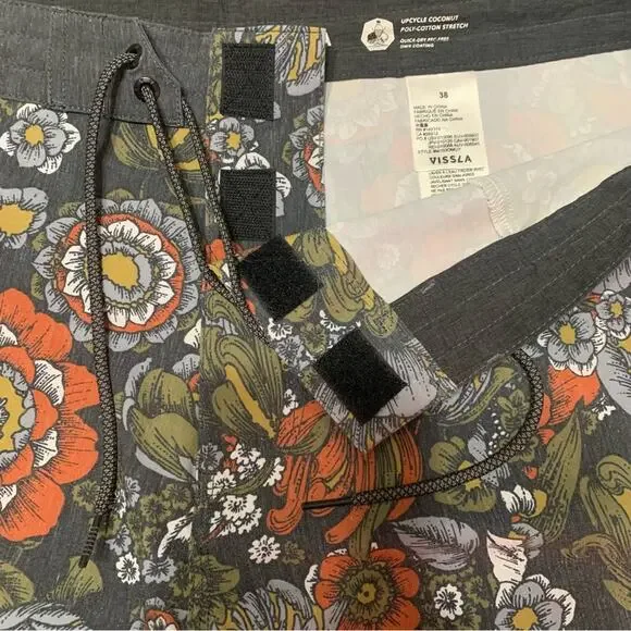 NEW Vissla Floral Trend Muy Muy Bueno Stretch Size 38 Mens Boardshort Womens - Picture 8 of 14